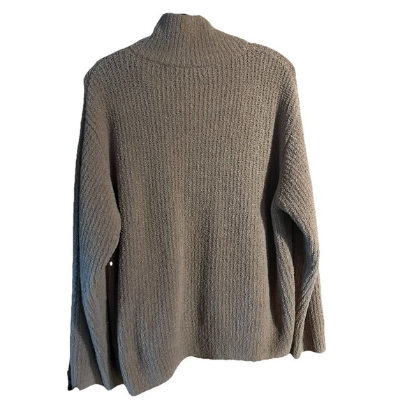 Victoria Secret Fuzzy Half Zip Pullover Tan Knit Sweater Size XL Soft Plush Cozy - Picture 6 of 6